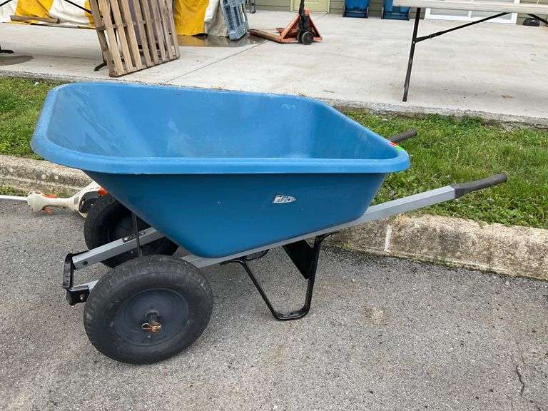 Jackson Two-Handled Wheelbarrow with Plastic Hopper and Dual Wheels