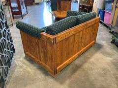 Two-Seat Sofa with Upholstered Cushions and Pine Paneled Frame