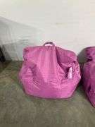 Pair of Big Joe Purple Nylon Bean Bag Chairs
