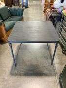Black Folding Card Table with Metal Legs