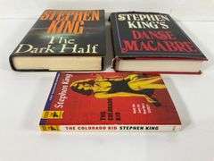 Collection of Three Stephen King Books: ‘The Dark Half’, ‘Danse Macabre’, and ‘The Colorado Kid’