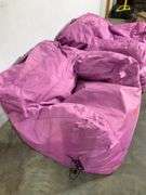 Pair of Big Joe Purple Nylon Bean Bag Chairs