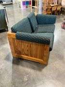 Two-Seat Sofa with Upholstered Cushions and Pine Paneled Frame