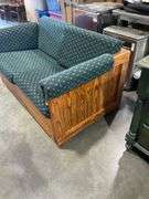 Two-Seat Sofa with Upholstered Cushions and Pine Paneled Frame