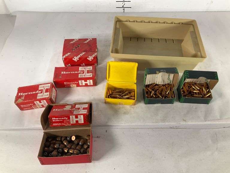 Boxes of Hornady and Sierra Bullet Casings and Reloading Components ...