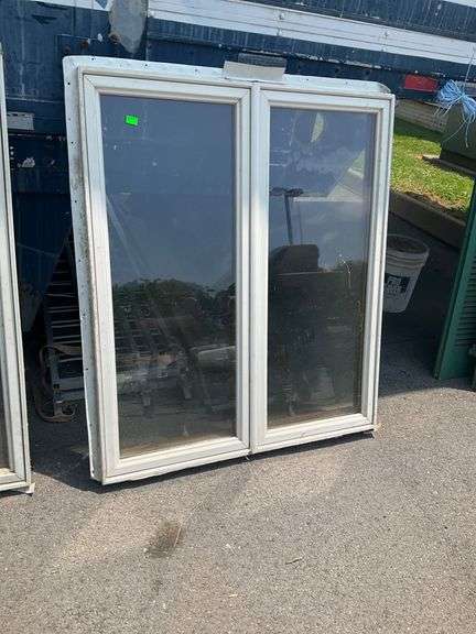 Two Handle Security Windows Two-Panel Window with Dual Winding Crank Handles, 42”L x 49”H - Hash ...
