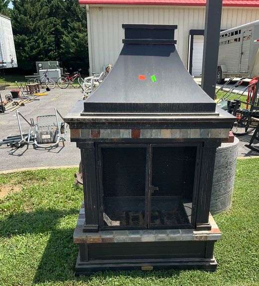 Broyhill Outdoor Fireplace with Tile Accents, 23.5”Wx35”Lx56”H
