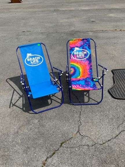 Aluminum Framed Beach Folding Chairs with ‘Beach Life’ Design