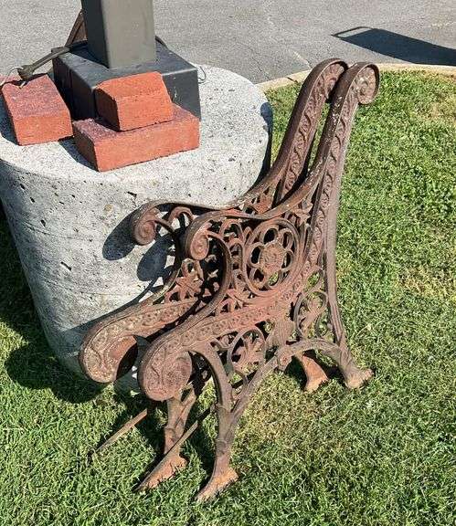 Cast Iron Bench Sides with Ornate Scrollwork