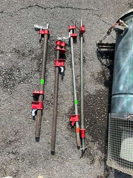 Four Pipe Clamps, Approximately 30”L