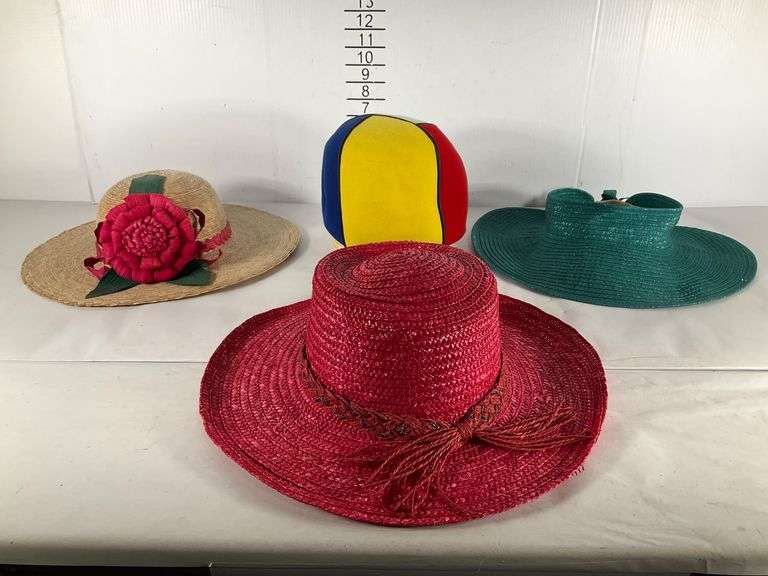 Four Hats in Various Materials and Styles - Hash Auctions