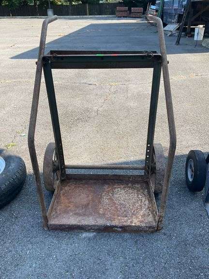Metal Oxygen and Acetylene Cart with Dual Wheels