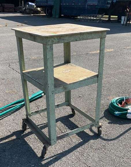 Two-Tier Metal Cart on Casters