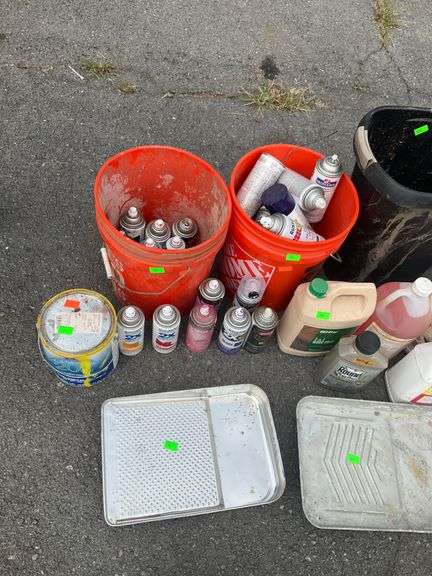 Paint, Sealers, Caulk, and Related Items in Various Containers