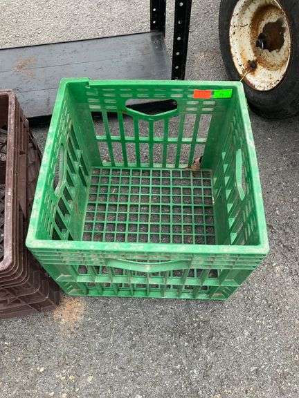Plastic Storage Crates with Visible Cracks