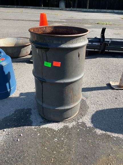 Metal Drum with Open Top, 18”Hx10”dia