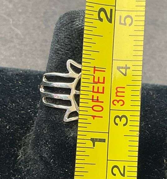 Sterling silver size 6 Hamsa ring 1.34g