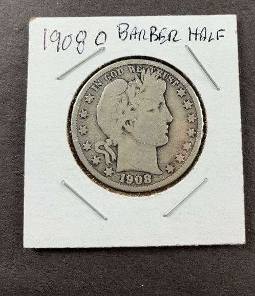 1908O barber half dollar