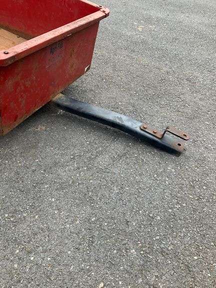 Red Metal Tag-Along Wagon With Missing Back Panel