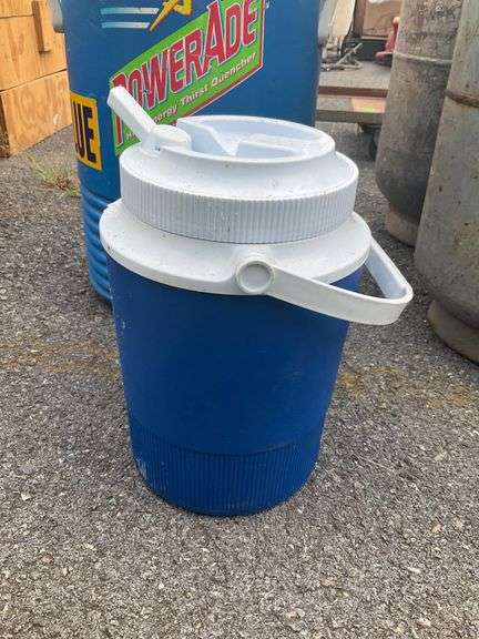 Powerade 5-Gallon Beverage Dispenser and Small Jug with Spout