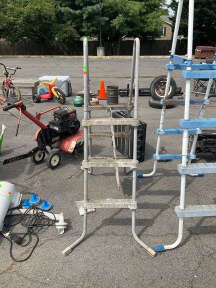 Two Metal Pool Ladders: Three-Step and Four-Step Designs