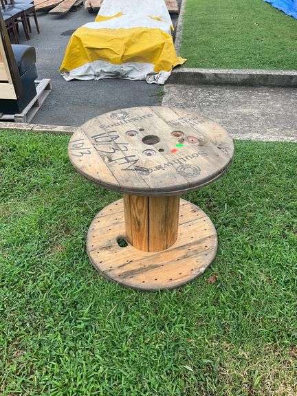 Wooden Spool, 24-Inch Height and 28-Inch Diameter