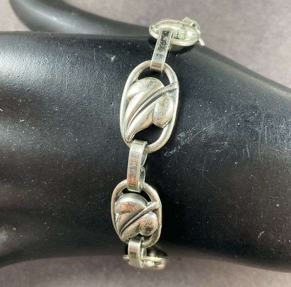 Danecraft Leaf Designed Bracelet 13.9 grams Sterling Silver size 7"