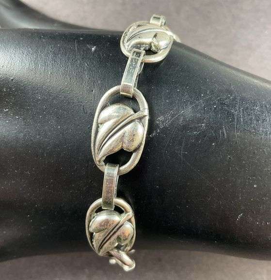 Danecraft Leaf Designed Bracelet 13.9 grams Sterling Silver size 7"