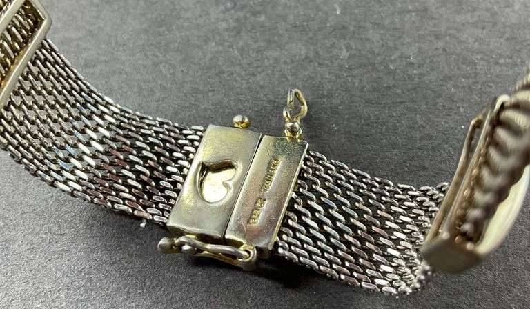 Bracelet Made In Thailand With Blue Topaz Like Stones 22.1 grams Sterling Silver size 7"