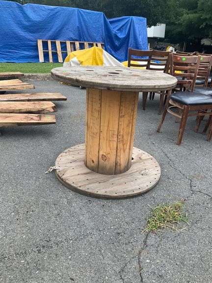 Wooden Spool, 34” Dia x 30” H