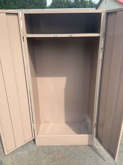 Two-Door Metal Cabinet With Shelf, 63”H x 30”L x 19”W