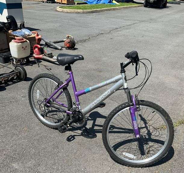 Magna Great Divide 21-Speed Mountain Bike With Silver and Purple Frame