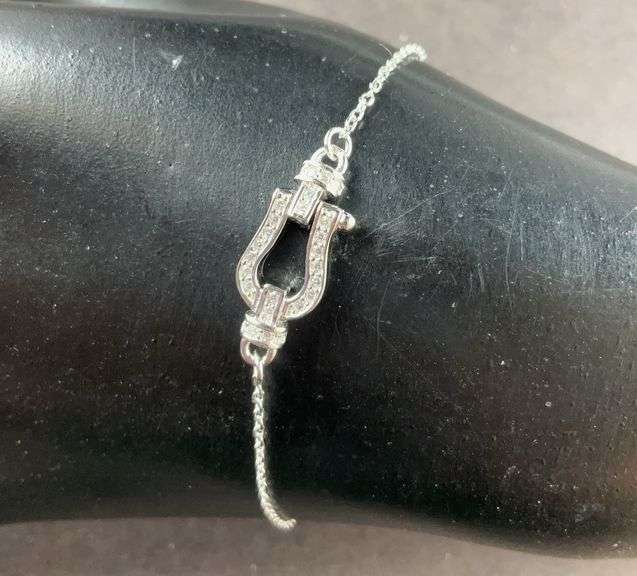Sterling silver horseshoe bracelet 6-8in