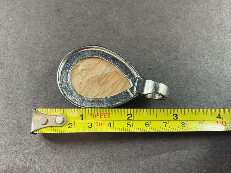 Silvertone Jasper pendant