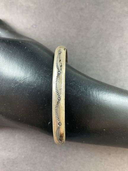 “LSJ” Silver Cuff Bracelet 11 grams Sterling Silver size 2"