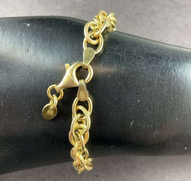 Gold Tone Bracelet Made In italy 6.8 grams Sterling Silver size 7"