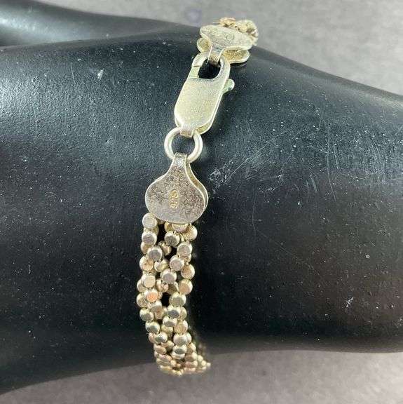 Four Strand Bracelet Milor Silver Made In Italy 9.8 grams Sterling Silver size 7.5"