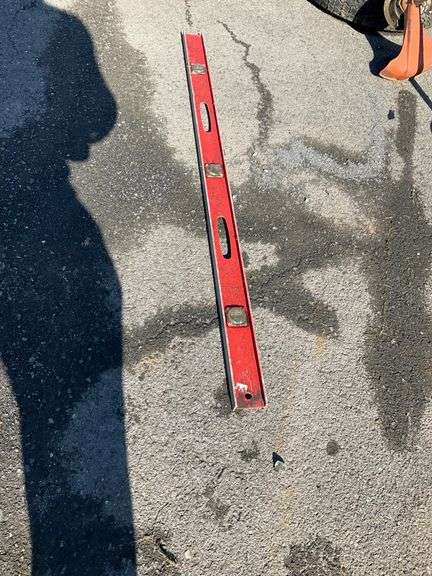 Red 48-Inch Level with Bubble Vials