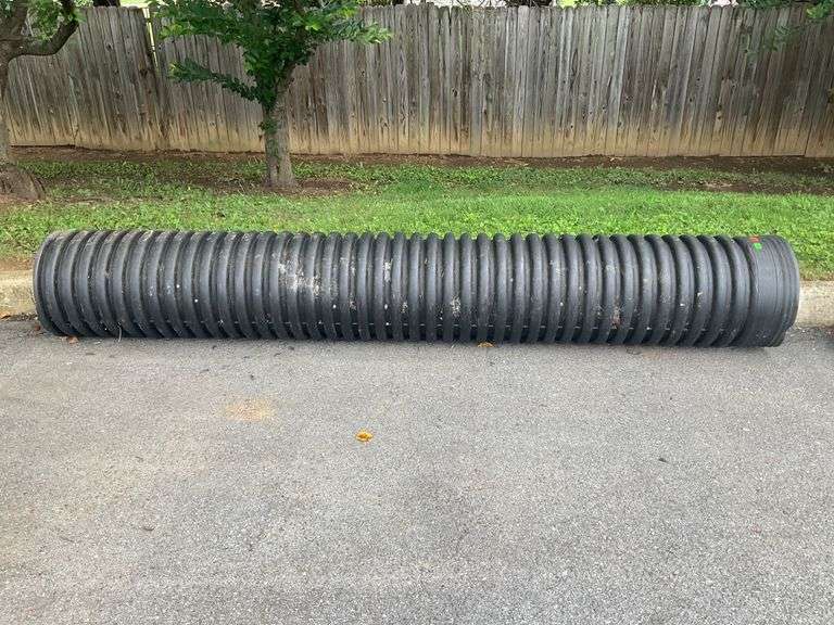 Black Corrugated Plastic Pipe, 9’5”L x 15” Diameter