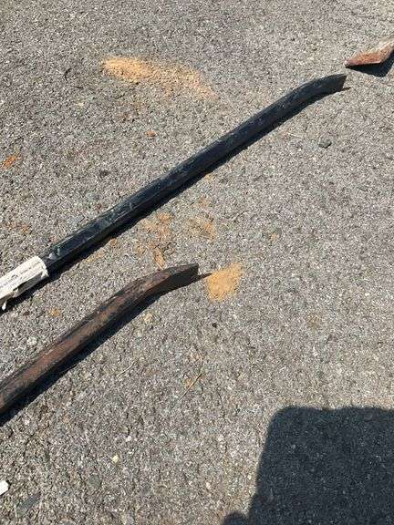 Two Metal Pry Bars With Curved Ends