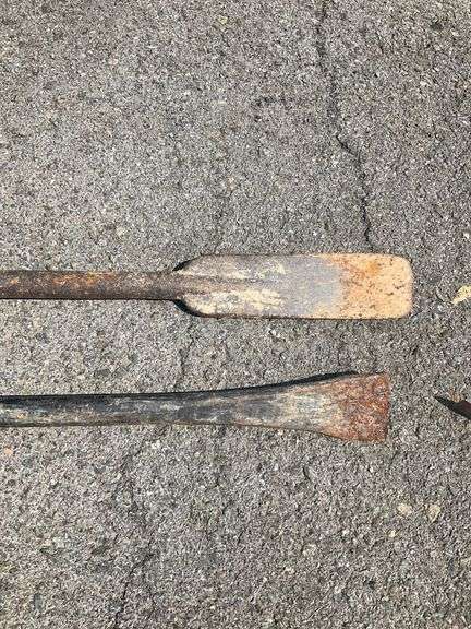 Two Metal Digging Bars With Chisel and Tamping Ends