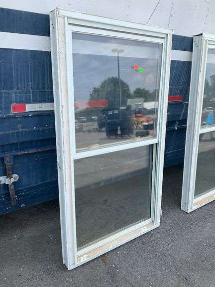 Framed Glass Window Unit with Sliding Panel, 62″H x 34″W