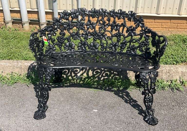 Cast Iron Grapevine Design Garden Loveseat, 32-Inch Sitting