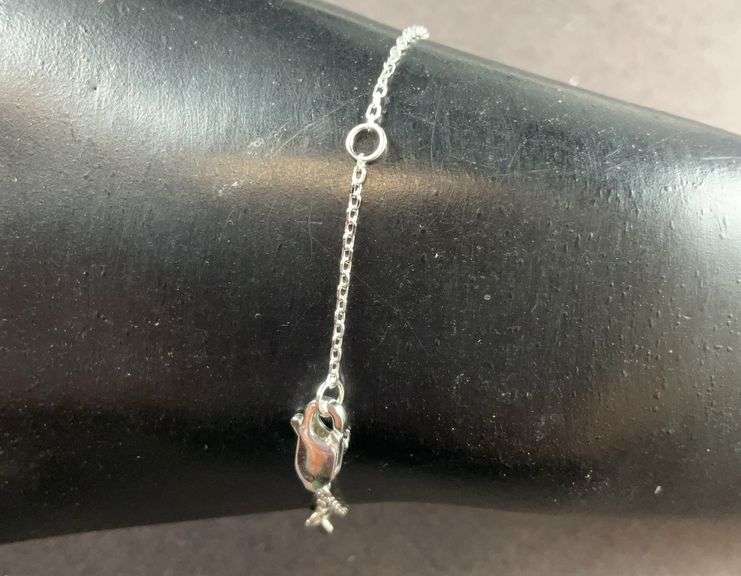 Sterling silver horseshoe bracelet 6-8in