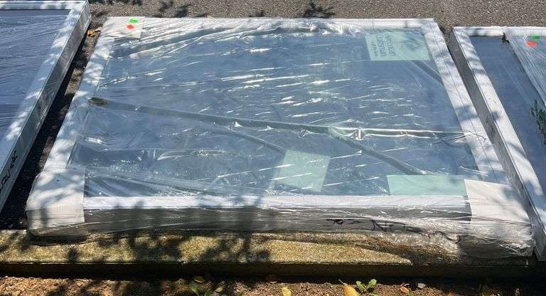 Four-Pane Glass Window with Aluminum Frame - Hash Auctions