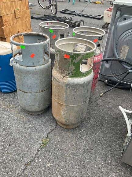 Four Empty Forklift Propane Cylinders