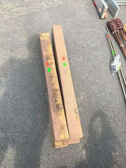 Four Wooden Posts, 36-inch and 40-inch Heights, 3.5×3.5 Inches
