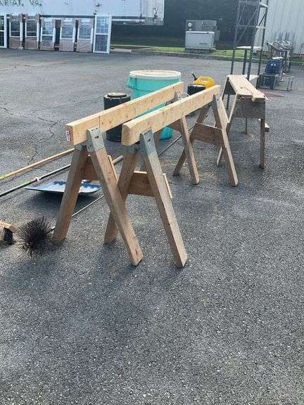 Wooden Sawhorses, 5’L x 30″H