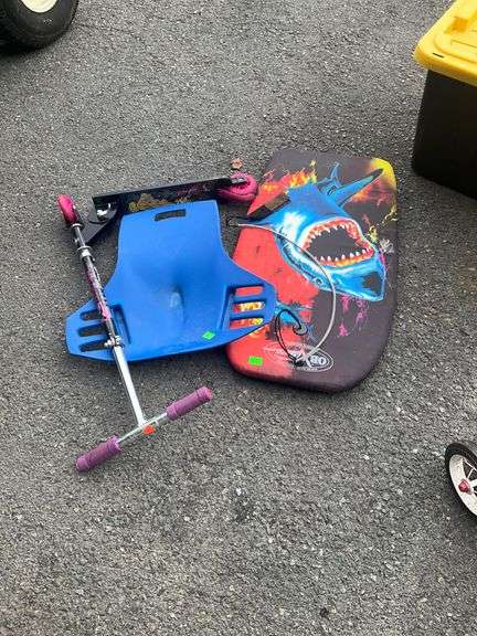 Youth Kick Scooter and Shark Graphic Bodyboard Set