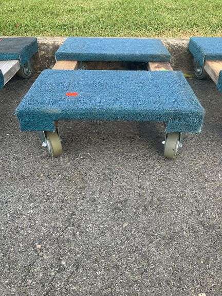 Padded Floor Dolly with Carpeted Platform and Casters, 32” x 19”